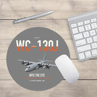 Thumbnail for WC-130J Hurricane Hunter design on gray round mouse pad