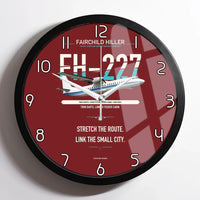 Thumbnail for Fairchild Hiller FH-227B design on dark red framed wall clock