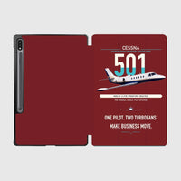 Thumbnail for Cessna 501 Citation I SP design on dark red samsung tablet tablet case