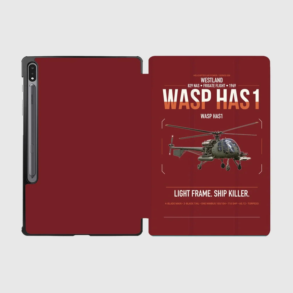 Westland Wasp HAS1 design on dark red samsung tablet tablet case