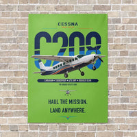 Thumbnail for Cessna 208 Caravan vertical canvas print - no frame - light green background