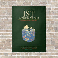 Thumbnail for Istanbul Airport IST - Canvas Framed - Dark Green