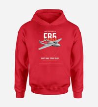 Thumbnail for de Havilland Vampire FB5 design on red double-side hoodie, single-side print