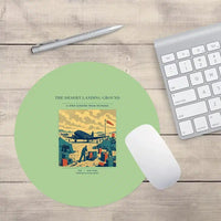 Thumbnail for VINTAGE G4517 - The Desert Landing Ground - Designed Mouse Pads design on lightgreen round