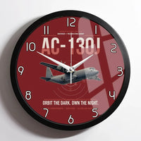 Thumbnail for AC-130J Ghostrider design on dark red framed wall clock