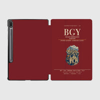 Thumbnail for Milan Bergamo Airport (BGY) design on dark red samsung tablet tablet case