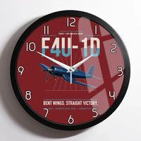 Thumbnail for F4U-1D Corsair design on dark red framed wall clock