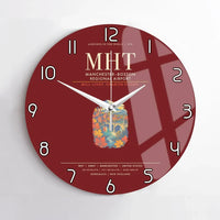 Thumbnail for ManchesterBoston Regional Airport MHT Wall-Clock No-Frame - Dark Red