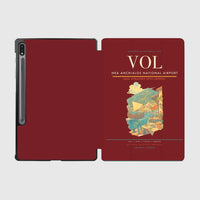 Thumbnail for Nea Anchialos National Airport (VOL) design on dark red samsung tablet tablet case