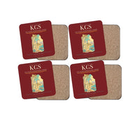 Thumbnail for Kos Island International Airport (KGS) design on dark red 4 pieces set coaster
