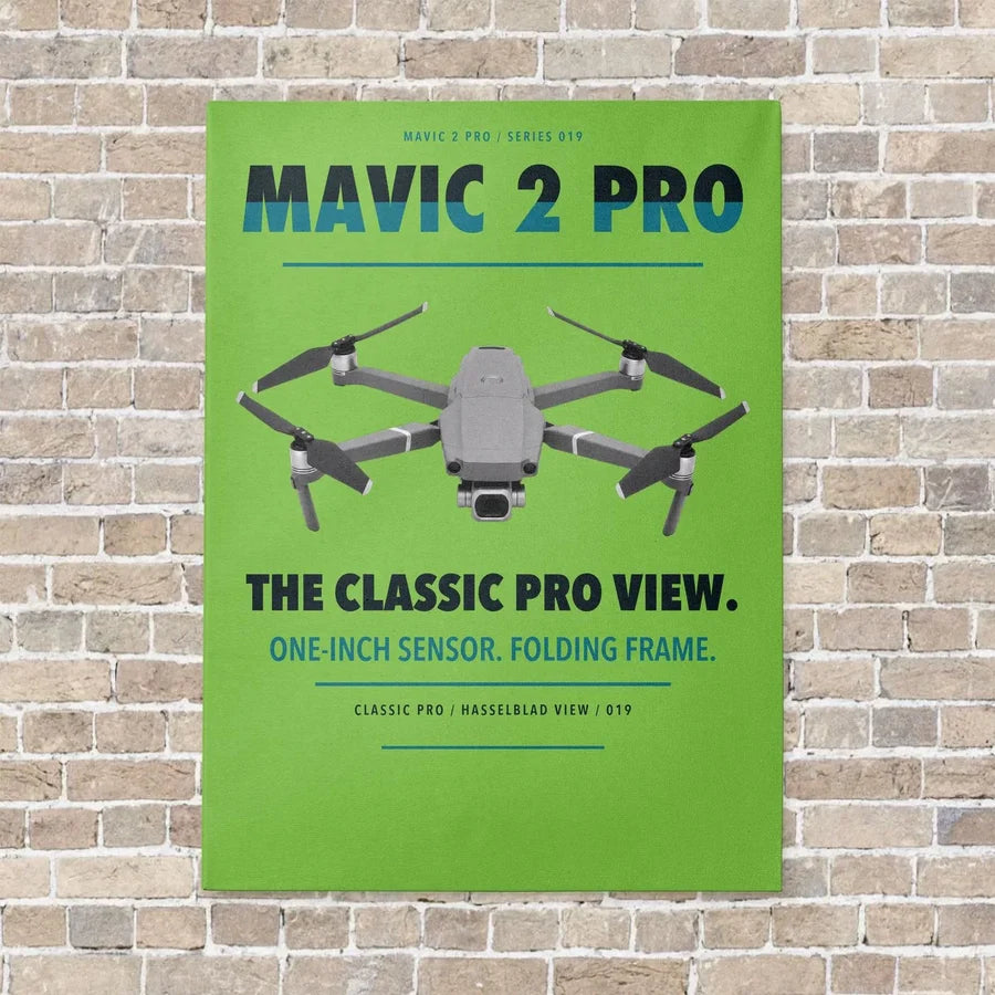 DJI Mavic 2 Pro vertical canvas print - no frame - light green background