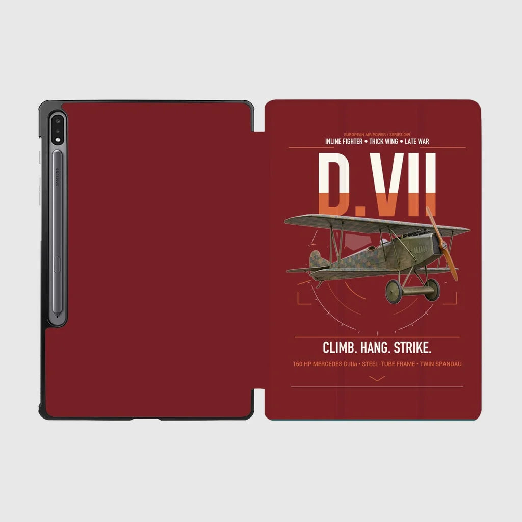 Fokker D.VII design on dark red samsung tablet tablet case