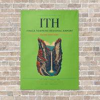 Thumbnail for Ithaca Tompkins Regional Airport ITH vertical canvas print - no frame - light green background