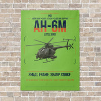 Thumbnail for MD AH-6M Little Bird vertical canvas print - no frame - light green background