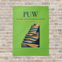 Thumbnail for Pullman–Moscow Regional Airport PUW vertical canvas print - no frame - light green background