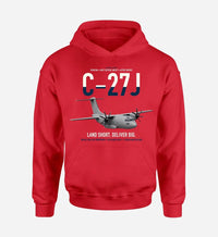 Thumbnail for C-27J Spartan design on red double-side hoodie, single-side print