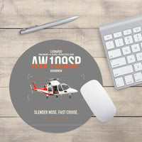 Thumbnail for Leonardo AW109SP GrandNew design on gray round mouse pad