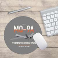 Thumbnail for MQ-9A Reaper design on gray round mouse pad