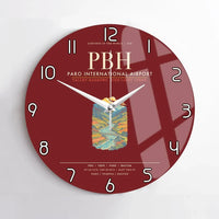 Thumbnail for Paro International Airport PBH Wall-Clock No-Frame - Dark Red