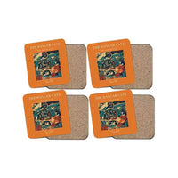 Thumbnail for The Hangar Cats - Designed Coasters design on orange 4-pieces-set