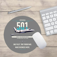 Thumbnail for Cessna 501 Citation I SP design on gray round mouse pad