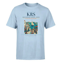 Thumbnail for Kristiansand Airport, Kjevik (KRS) T-Shirt single-side front print in Light Blue | kristiansand-airport-kjevik-krs-double-side-t-shirt