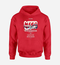 Thumbnail for Cessna 177B Cardinal design on red double-side hoodie, single-side print