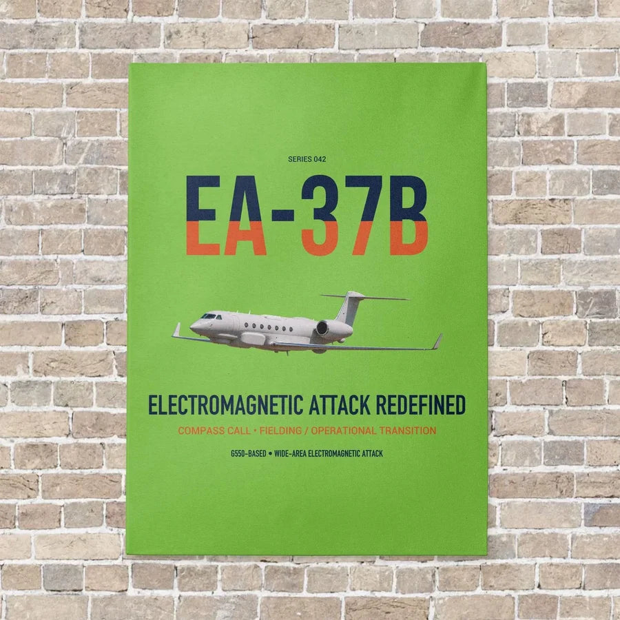 EA-37B Compass Call vertical canvas print - no frame - light green background