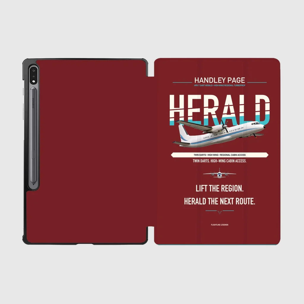 Handley Page HPR.7 Dart Herald design on dark red samsung tablet tablet case