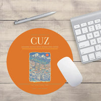 Thumbnail for Alejandro Velasco Astete International Airport CUZ Mouse-Pad Round - Orange