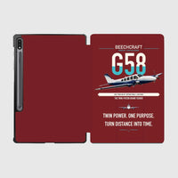 Thumbnail for Beechcraft Baron G58 design on dark red samsung tablet tablet case