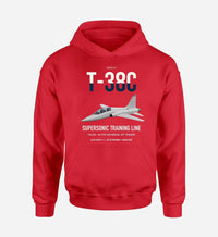 Thumbnail for T-38C Talon design on red double-side hoodie, single-side print