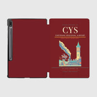 Thumbnail for Cheyenne Regional Airport (CYS) design on dark red samsung tablet tablet case