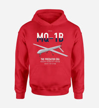 Thumbnail for MQ-1B Predator design on red double-side hoodie, single-side print