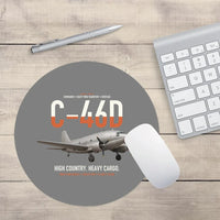 Thumbnail for C-46D Commando design on gray round mouse pad