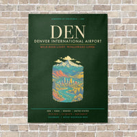 Thumbnail for Denver International Airport DEN - Canvas Framed - Dark Green