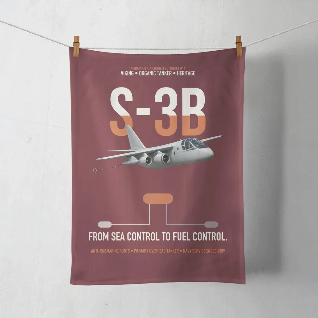 S-3B Viking design on dark red towel