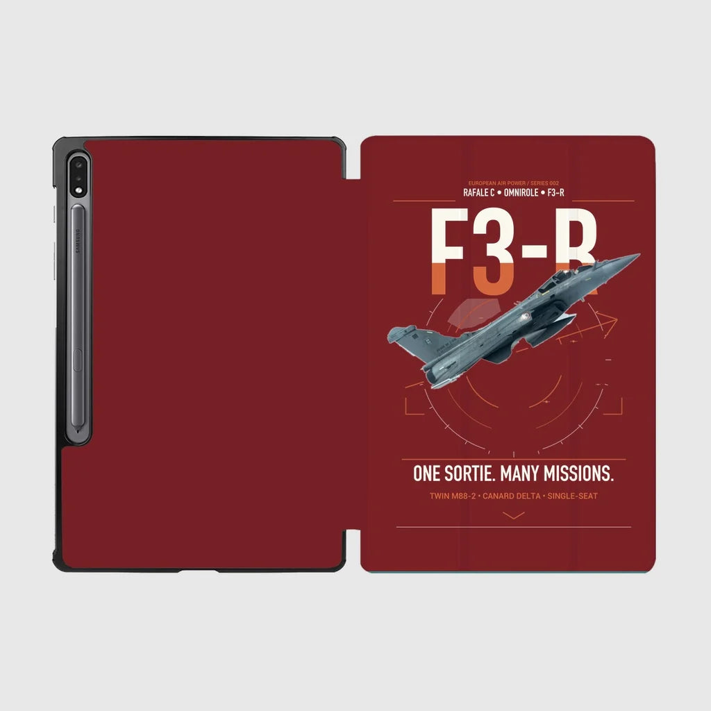 Dassault Rafale C — F3-R standard design on dark red samsung tablet tablet case