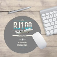Thumbnail for Avro RJ100 design on gray round mouse pad