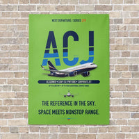Thumbnail for Airbus ACJ320neo vertical canvas print - no frame - light green background