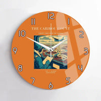 Thumbnail for VINTAGE G4198 - The Caribou Count - Designed Wall Clocks design on orange no-frame