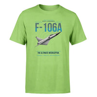 Thumbnail for F-106A Delta Dart design on light green t-shirt, single-side print