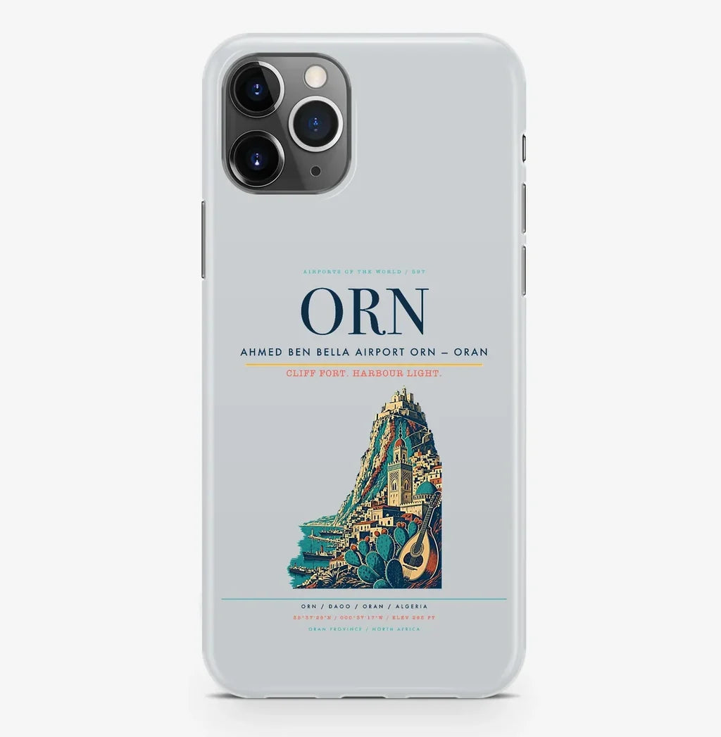Oran Airport (ORN) design on light gray iPhone 16 Pro MagSafe case