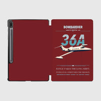 Thumbnail for Bombardier Learjet 36A design on dark red samsung tablet tablet case