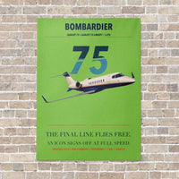 Thumbnail for Bombardier Learjet 75 Liberty vertical canvas print - no frame - light green background