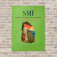 Thumbnail for Samos International Airport SMI vertical canvas print - no frame - light green background