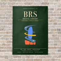 Thumbnail for Bristol Airport BRS - Canvas Framed - Dark Green