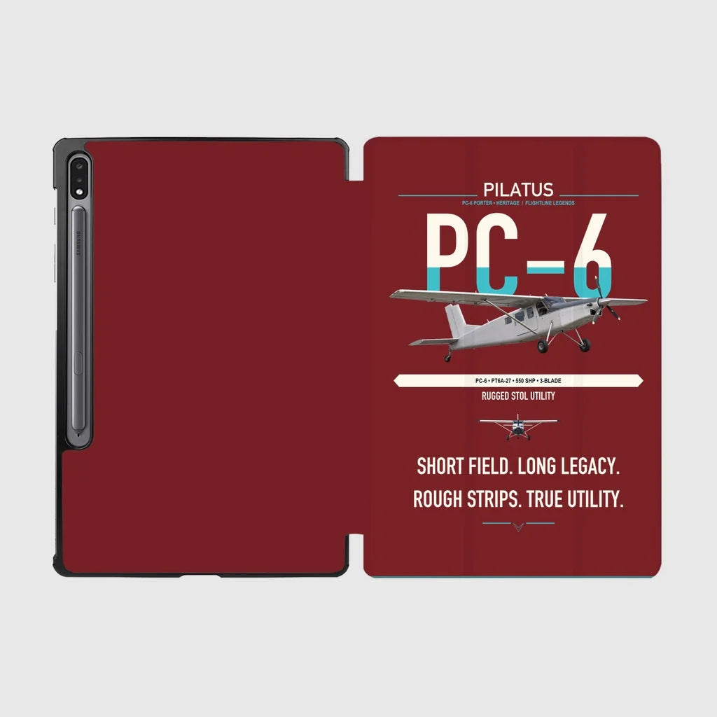 Pilatus PC-6 Porter design on dark red samsung tablet tablet case