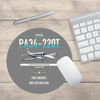 Thumbnail for Piper PA-34-220T Seneca V design on gray round mouse pad