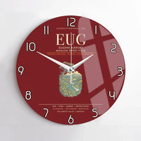 Thumbnail for Eugene Airport Mahlon Sweet Field EUG Wall-Clock No-Frame - Dark Red